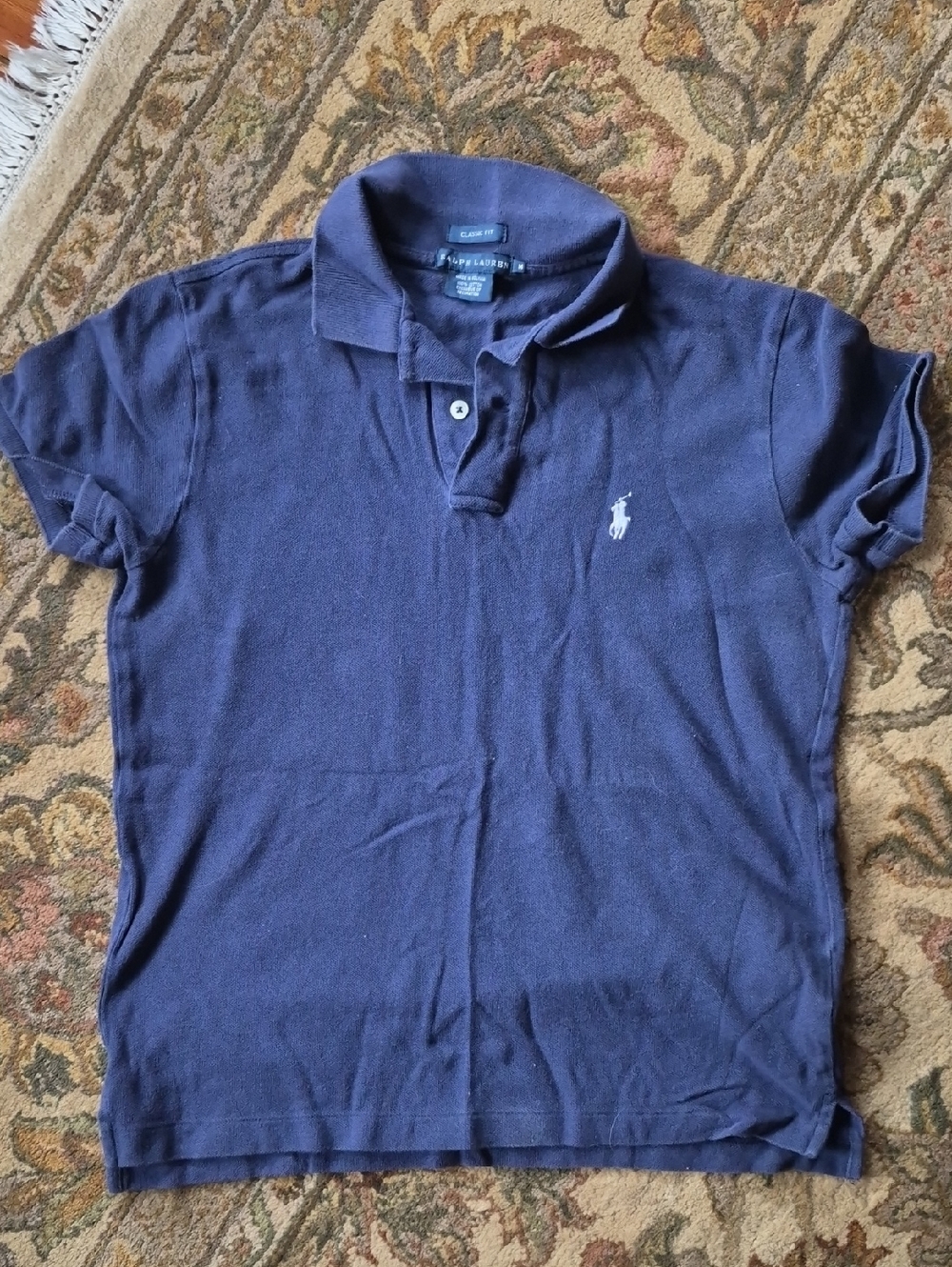 Ralph Lauren Navy Polo with White Pony Embroidery